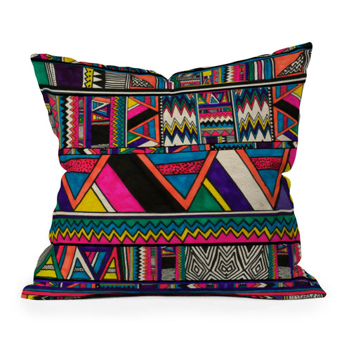 Kris Tate Aztec Colors Throw Pillow