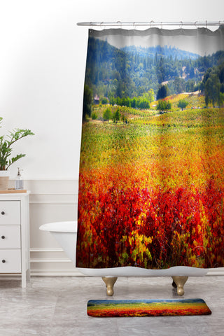Krista Glavich Autumn Vineyard Shower Curtain And Mat