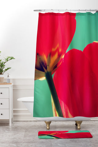 Krista Glavich Tulips and Sky Shower Curtain And Mat