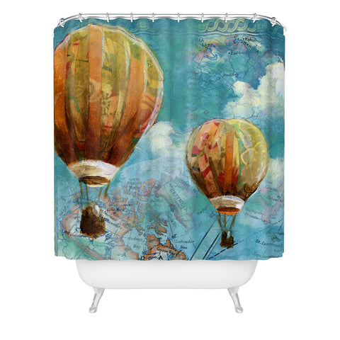 Land Of Lulu Two Balloons Shower Curtain