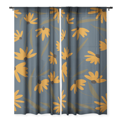 Lane and Lucia Autumn Floral Pattern Sheer Non Repeat