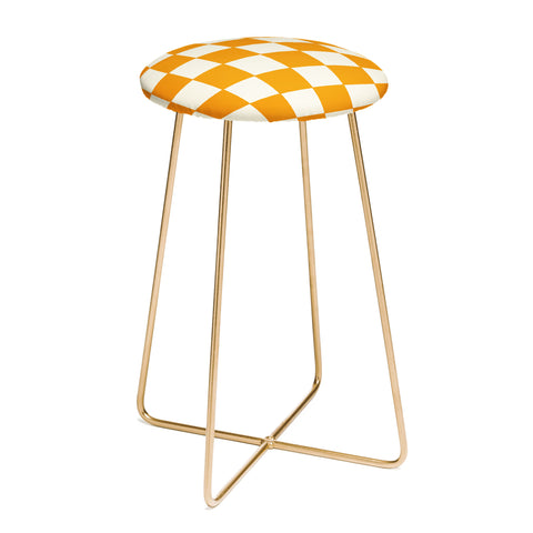 Lane and Lucia Citrus Check Pattern Counter Stool