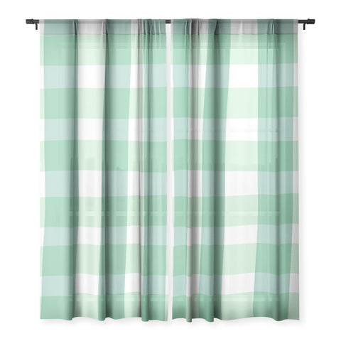 Lane and Lucia Green Gingham Sheer Non Repeat
