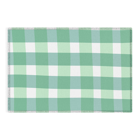 Lane and Lucia Green Gingham Outdoor Rug