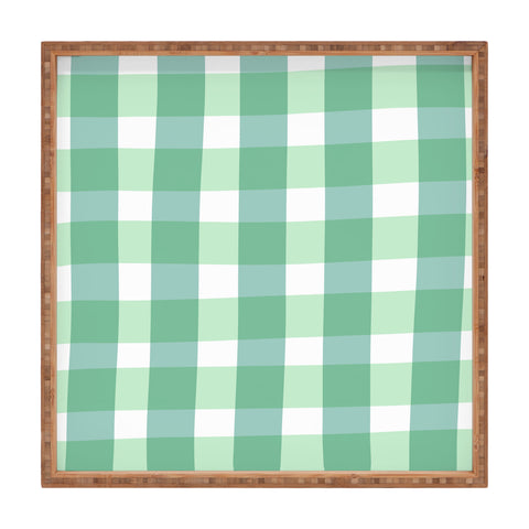 Lane and Lucia Green Gingham Square Tray