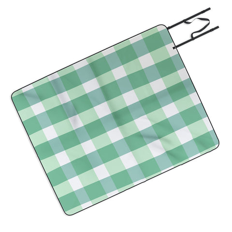 Lane and Lucia Green Gingham Picnic Blanket