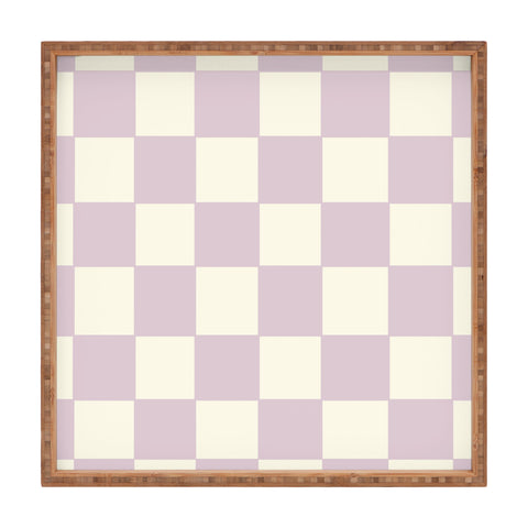 Lane and Lucia Lilac Check Pattern Square Tray