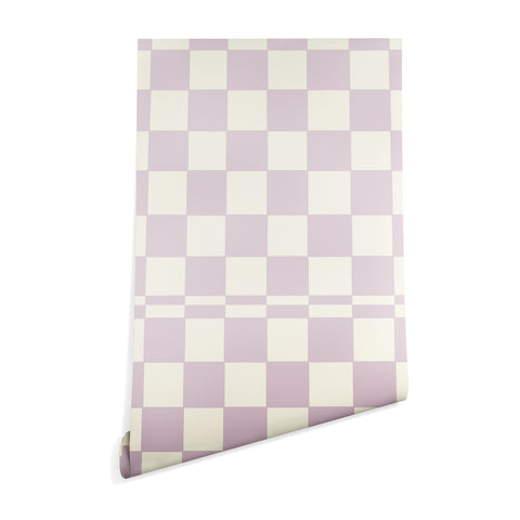 Lane and Lucia Lilac Check Pattern Wallpaper