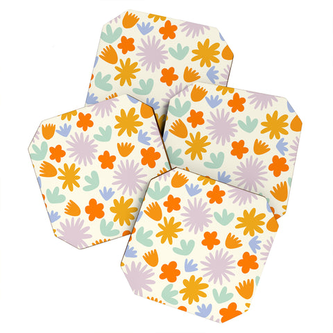 Lane and Lucia Mod Spring Flowers Coaster Set