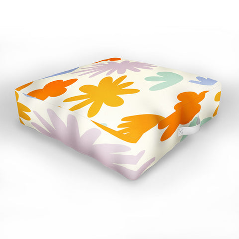 Lane and Lucia Mod Spring Flowers Outdoor Floor Cushion