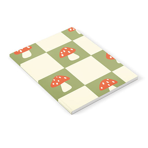 Lane and Lucia Mushroom Checkerboard Pattern Notebook