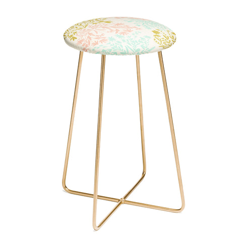 Lane and Lucia Pastel Wildflower Damask Counter Stool