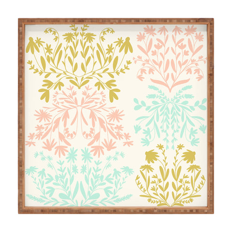 Lane and Lucia Pastel Wildflower Damask Square Tray
