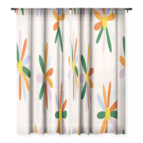 Lane and Lucia Patchwork Daisies Sheer Non Repeat
