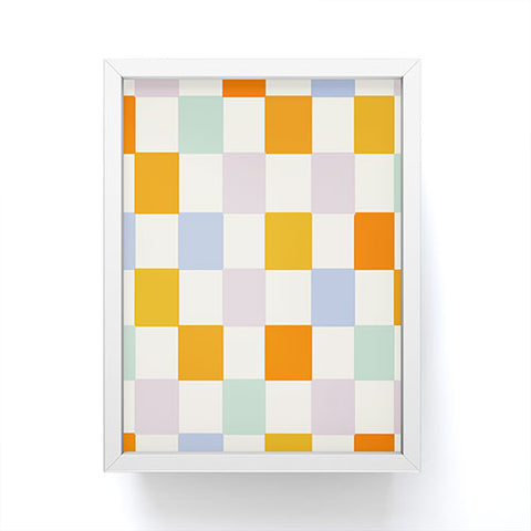Lane and Lucia Rainbow Check Pattern Framed Mini Art Print
