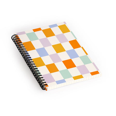 Lane and Lucia Rainbow Check Pattern Spiral Notebook
