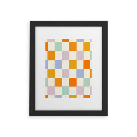 Lane and Lucia Rainbow Check Pattern Framed Art Print