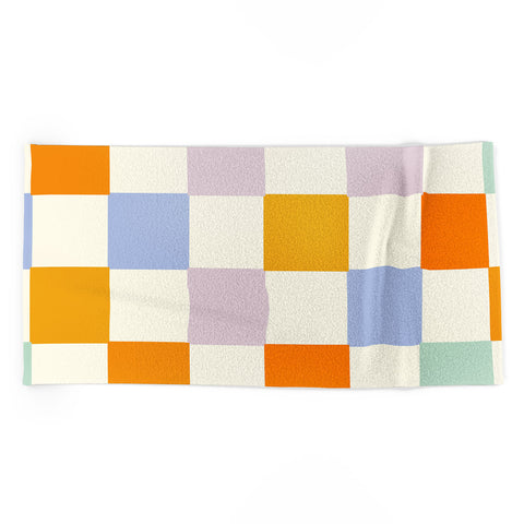 Lane and Lucia Rainbow Check Pattern Beach Towel