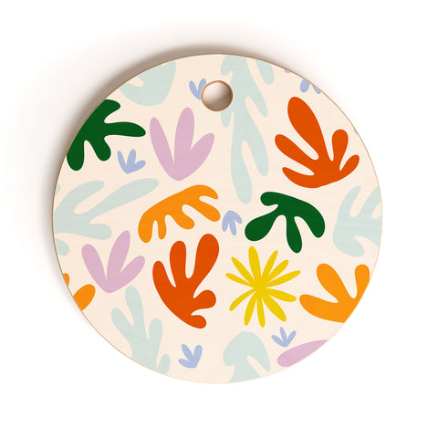 Lane and Lucia Rainbow Matisse Pattern Cutting Board Round