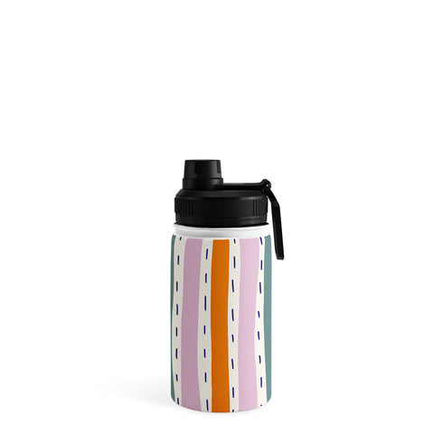 Lane and Lucia Rainbow Stripes and Dashes Water Bottle