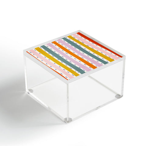 Lane and Lucia Rainbow Stripes and Dashes Acrylic Box