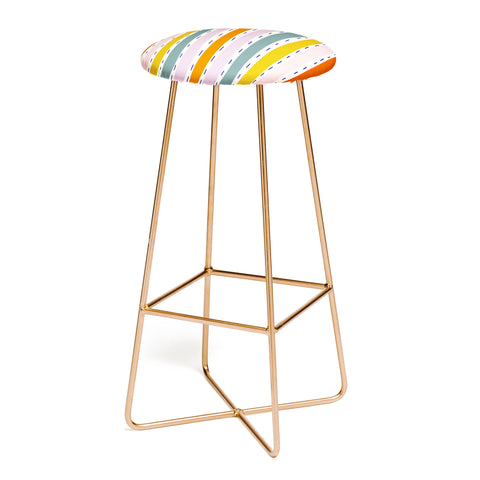 Lane and Lucia Rainbow Stripes and Dashes Bar Stool