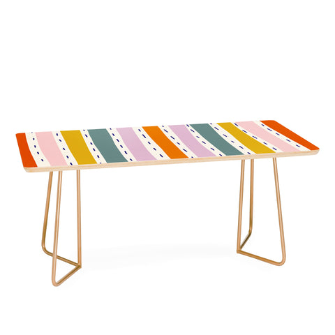 Lane and Lucia Rainbow Stripes and Dashes Coffee Table