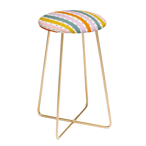 Lane and Lucia Rainbow Stripes and Dashes Counter Stool