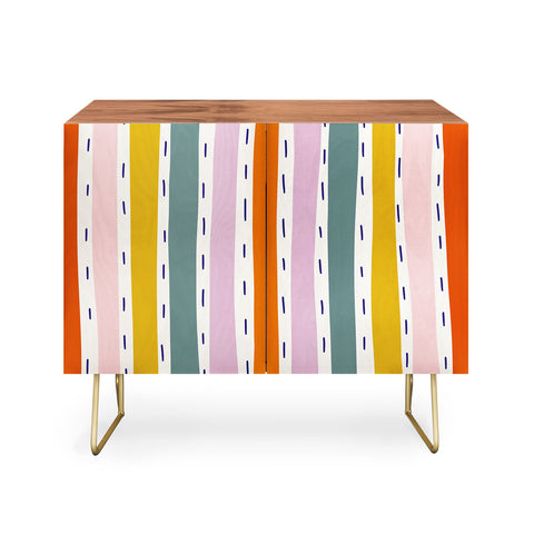 Lane and Lucia Rainbow Stripes and Dashes Credenza