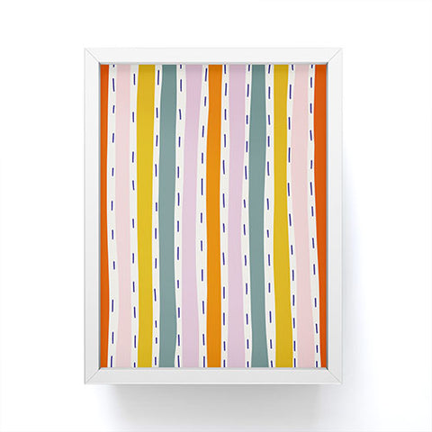 Lane and Lucia Rainbow Stripes and Dashes Framed Mini Art Print