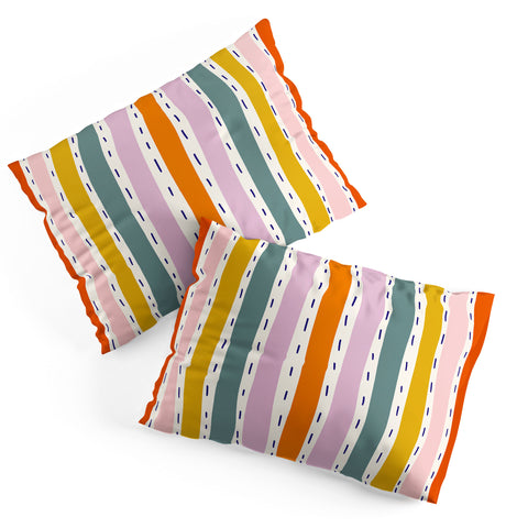 Lane and Lucia Rainbow Stripes and Dashes Pillow Shams