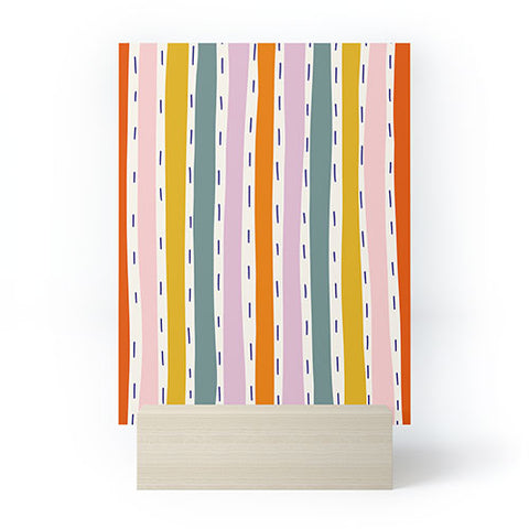 Lane and Lucia Rainbow Stripes and Dashes Mini Art Print
