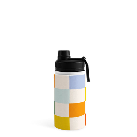 Lane and Lucia Retro Rainbow Checkerboard Water Bottle