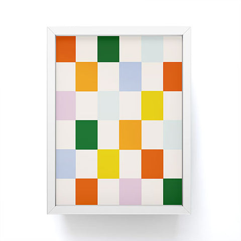 Lane and Lucia Retro Rainbow Checkerboard Framed Mini Art Print
