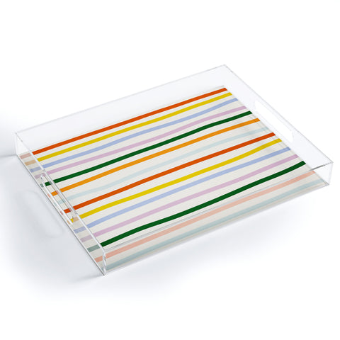 Lane and Lucia Retro Rainbow Stripe Acrylic Tray