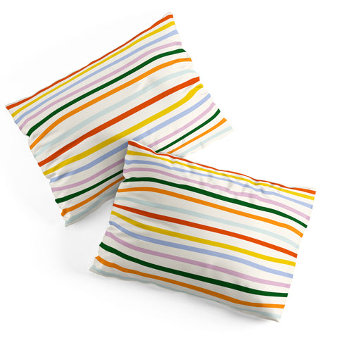 Lane and Lucia Retro Rainbow Stripe Pillow Shams