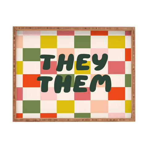 Lane and Lucia They Them Pronouns Rectangular Tray