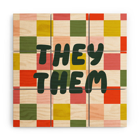 Lane and Lucia They Them Pronouns Wood Wall Mural