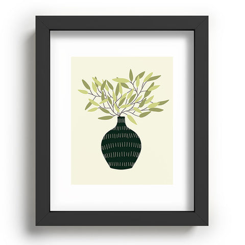 Lane and Lucia Vase 25 with Olive Branches Recessed Framing Rectangle