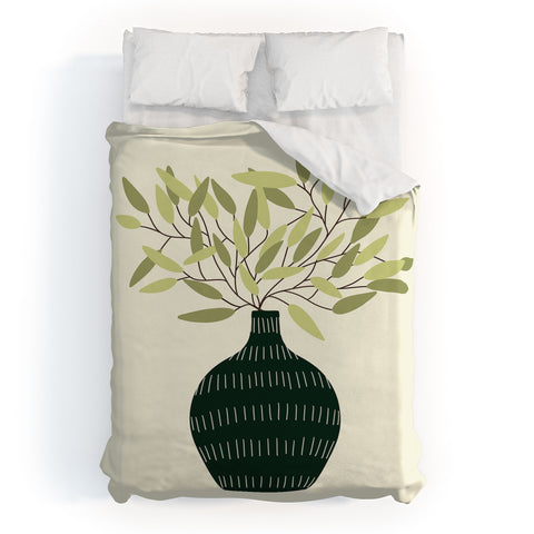 Lane and Lucia Vase 25 with Olive Branches Duvet Cover