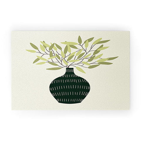 Lane and Lucia Vase 25 with Olive Branches Welcome Mat