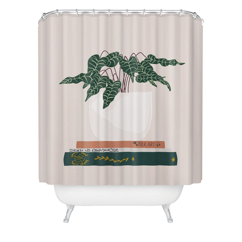 Lane and Lucia Vase no 17 with Alocasia Polly Shower Curtain