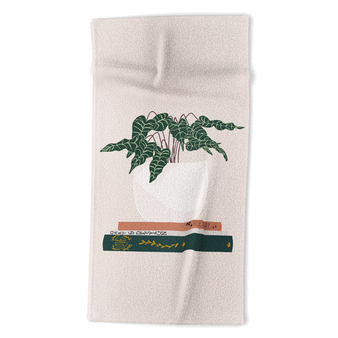 Lane and Lucia Vase no 17 with Alocasia Polly Beach Towel