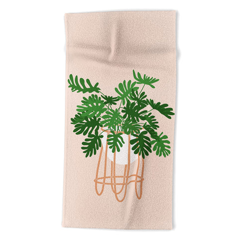 Lane and Lucia Vase no 26 with Tropical Plant Beach Towel