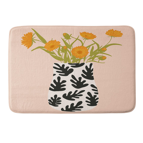 Lane and Lucia Vase no 28 with Heliopsis Memory Foam Bath Mat