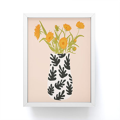 Lane and Lucia Vase no 28 with Heliopsis Framed Mini Art Print