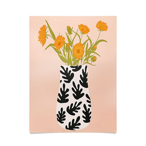 Lane and Lucia Vase no 28 with Heliopsis Poster