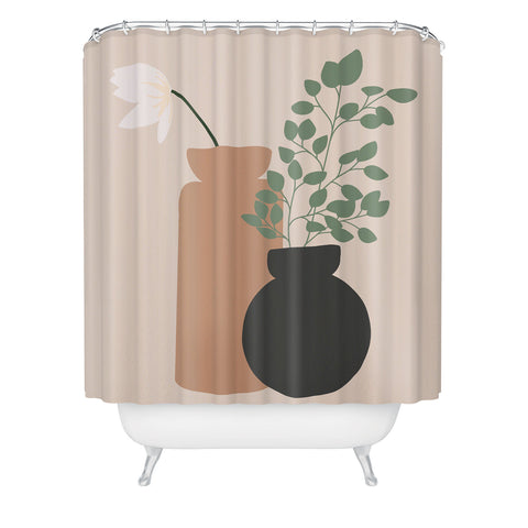 Lane and Lucia Vase no 3 with Eucalyptus and Shower Curtain