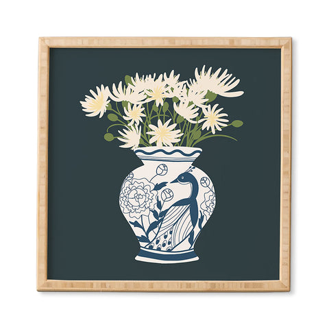 Lane and Lucia Vase no 6 with Peacock Framed Wall Art