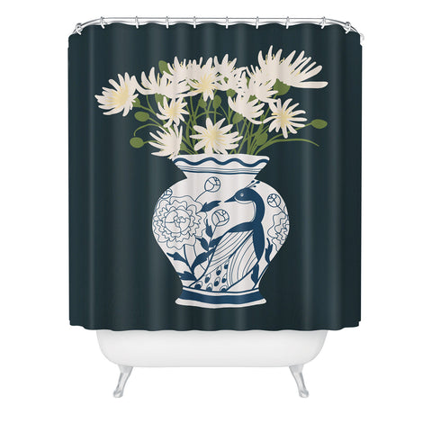 Lane and Lucia Vase no 6 with Peacock Shower Curtain